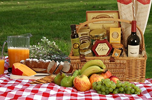 Wald Imports Brown Wicker 16" Picnic Basket #TOP7