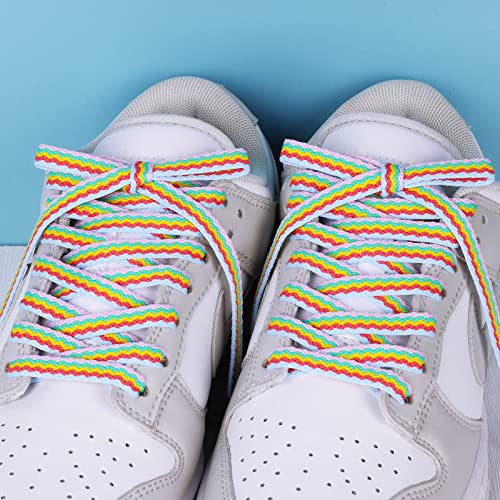 Image of Booyckiy 3 /4 inch Wide Satin Ribbon Shoelaces Flat Colorful Shoe Laces for Women Girls