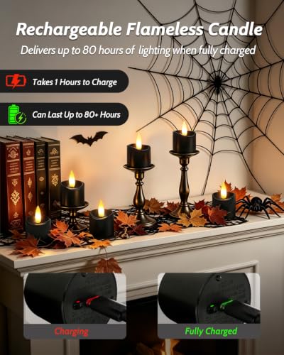 Image of 12 Pack Small Rechargeable Flameless Candles with Remote Timer