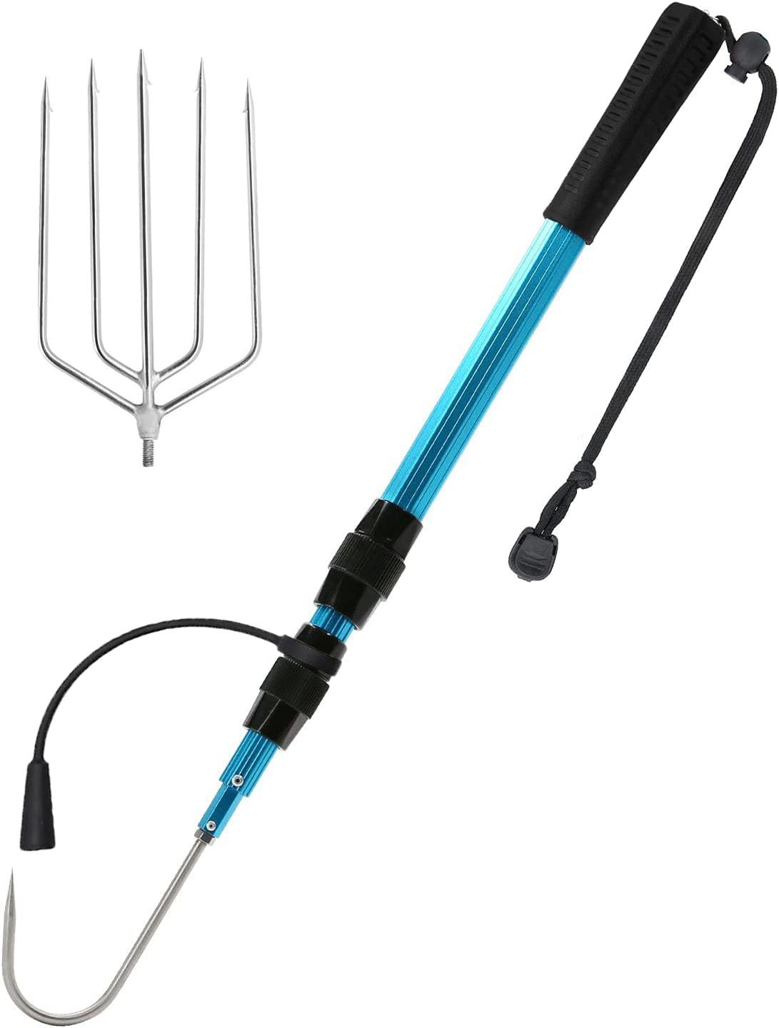 aluminum fishing hooks SANLIKE Telescopic Gaff Pole Dual Stainless Spear Comfortable Model:TATULAXT651LFB Machined from the highest Daiwa 500C | eBay