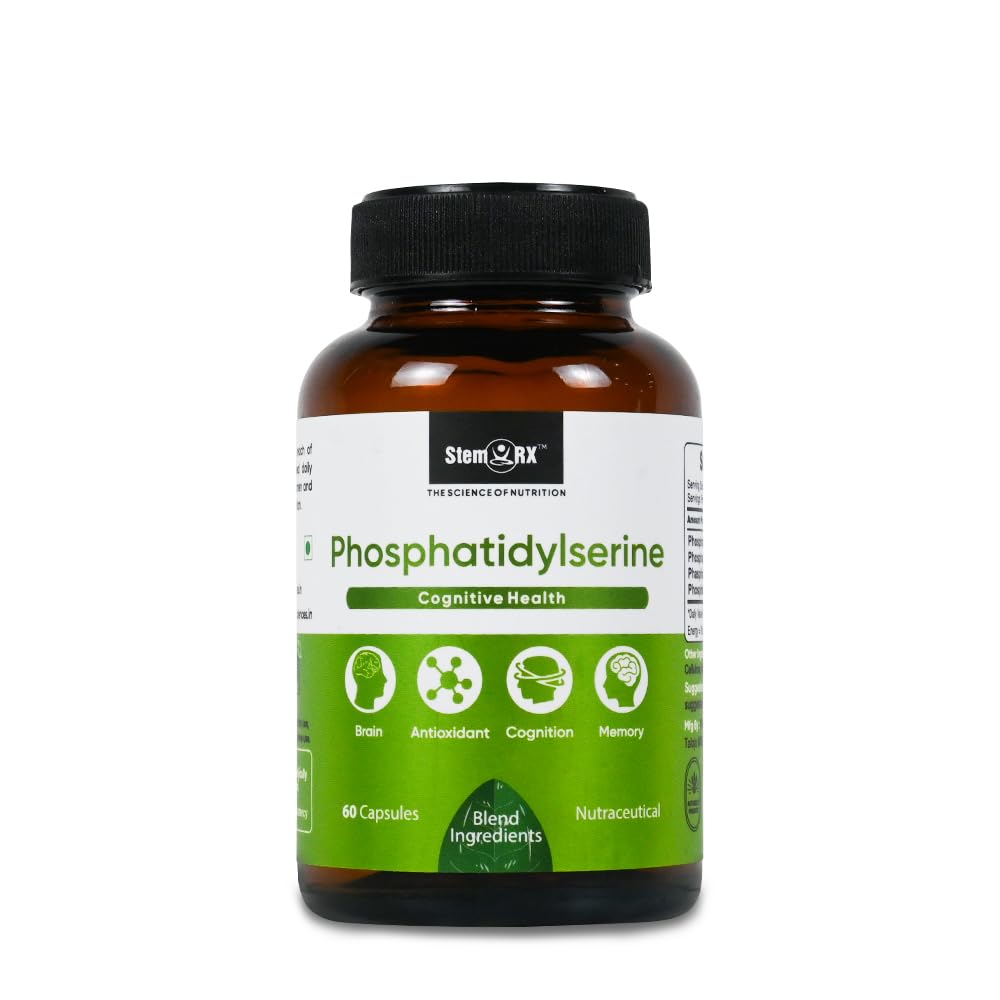 StemRx Biosciences Phosphatidylserine 129mg Supplements- Brain Health Support | Memory Booster Supplements | Cognition | Antioxidant Tablets | 60 Veg capsules (B0BXXHGKVQ) Amazon Price History, Amazon Price Tracker
