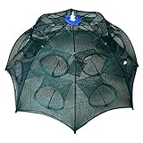 El Fortalecimiento de 4/6/8/10/12/16 Agujeros de Pesca Net Camarón Nailon Jaula Trampa Automática Plegable Pescados del Cangrejo Red Echada (16 Agujero)