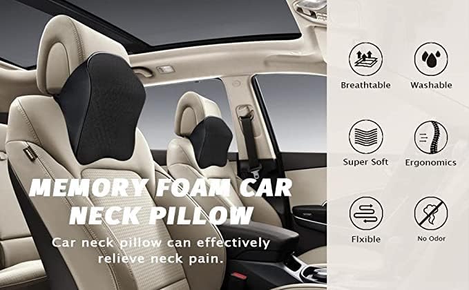 Image of Car Seat Headrest Neck Rest Cushion, Car Neck Pillow Durable 100% Pure Memory Foam Neck Pillow with Breathable Removable Cover, Comfortable Ergonomic & Neck Pain Relief