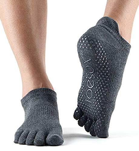 Image of toesox Low Rise Full Toe Grip Socks for Women - Non Slip Ankle Five Toe Barefoot Socks For Barre Yoga Pilates and Ballet