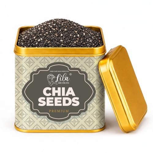 Image of LILA DRY FRUITS Chia Seeds 400 Grams for Eating Raw Healthy Superfood Fiber Rich Omega 3 Seeds for Weight Management | Smoothies Detox Drinks Salad Toppings Daily Nutrition Perfect for Gifting