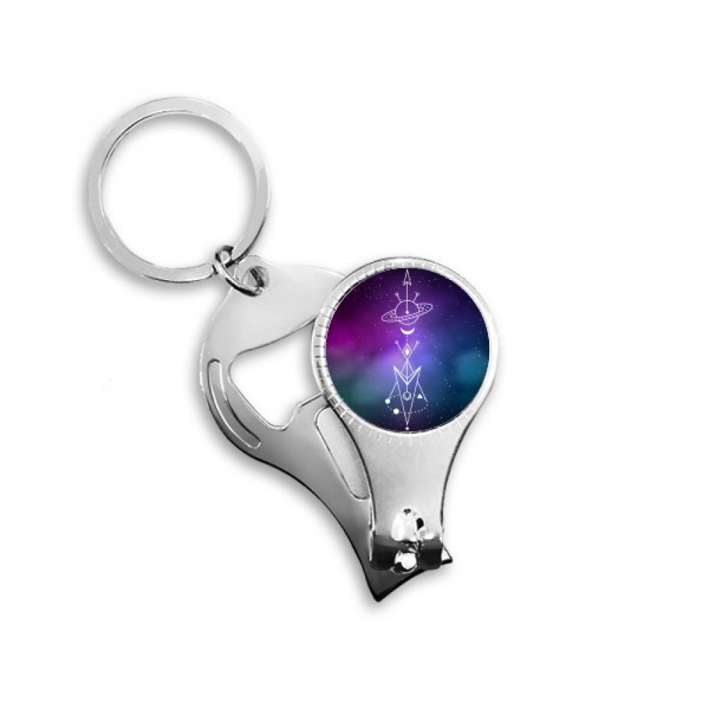 Porte-clés décapsuleur totem ciel étoilé en métal pour trousseau