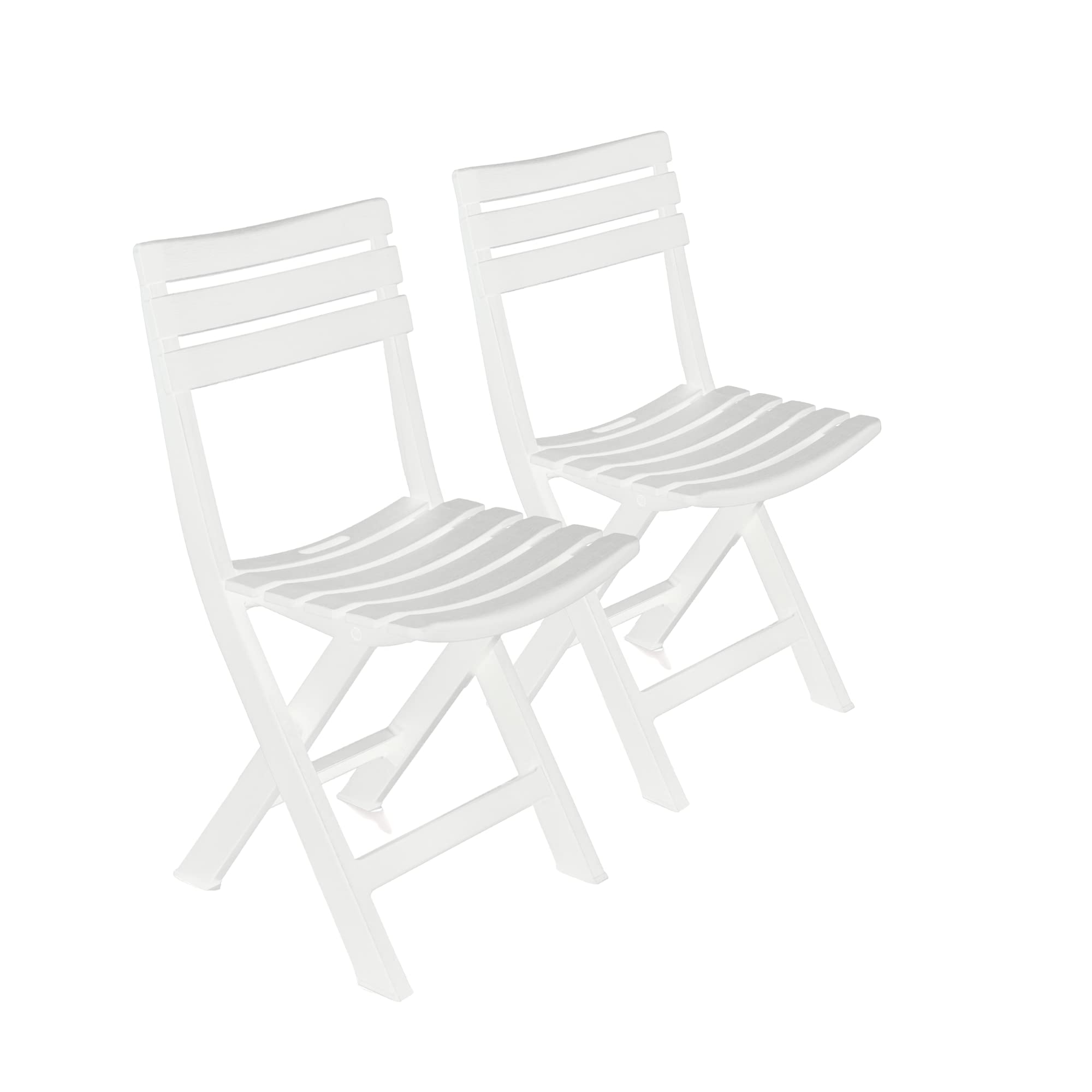 1 2 4 6Pcs Collapsible Outdoor Folding White Garden Chairs Camping Patio Lounge (2, White, One Size)