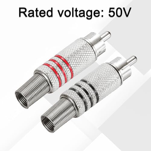 4 Conectores RCA macho para cable de altavoz plateados miniatura 4