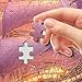Puzzles for Adults 1000 Pieces Jigsaw, Fantasy Sailing Ship with Pink Sails Under Starry Sky, Letters on Back for Easy Sorting, Challenging Game for Family Night, 20x28 Inch Decor