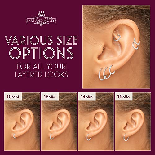 14k White Gold Endless Earrings Round Slim Flexible Thin Continuous Real 14-karat Gold Hoops3