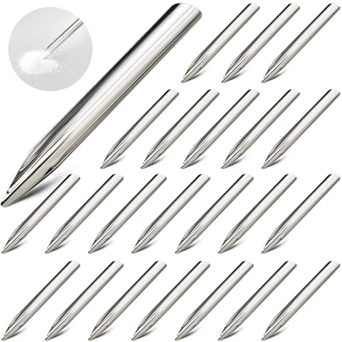 Zonon 24 Pcs 6 Inch Lab Spatula Stainless Steel Bead Scoop Round Pointed