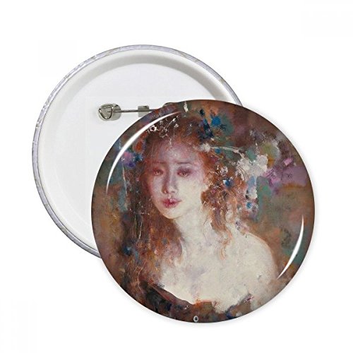 Cadeau fleur beauté badge rond multicolore à offrir pour un anniversaire