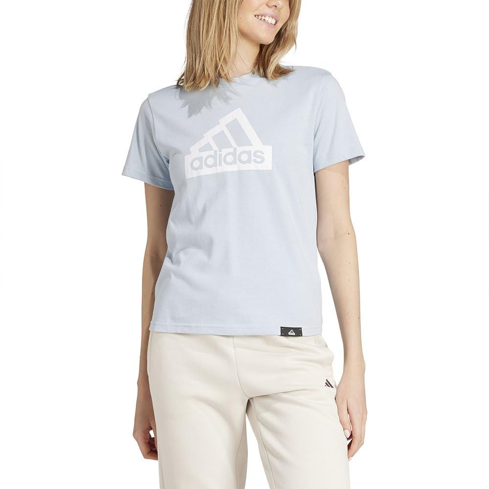 adidas Women's Modern Essentials Graphic TEE, Wonder Blue, S