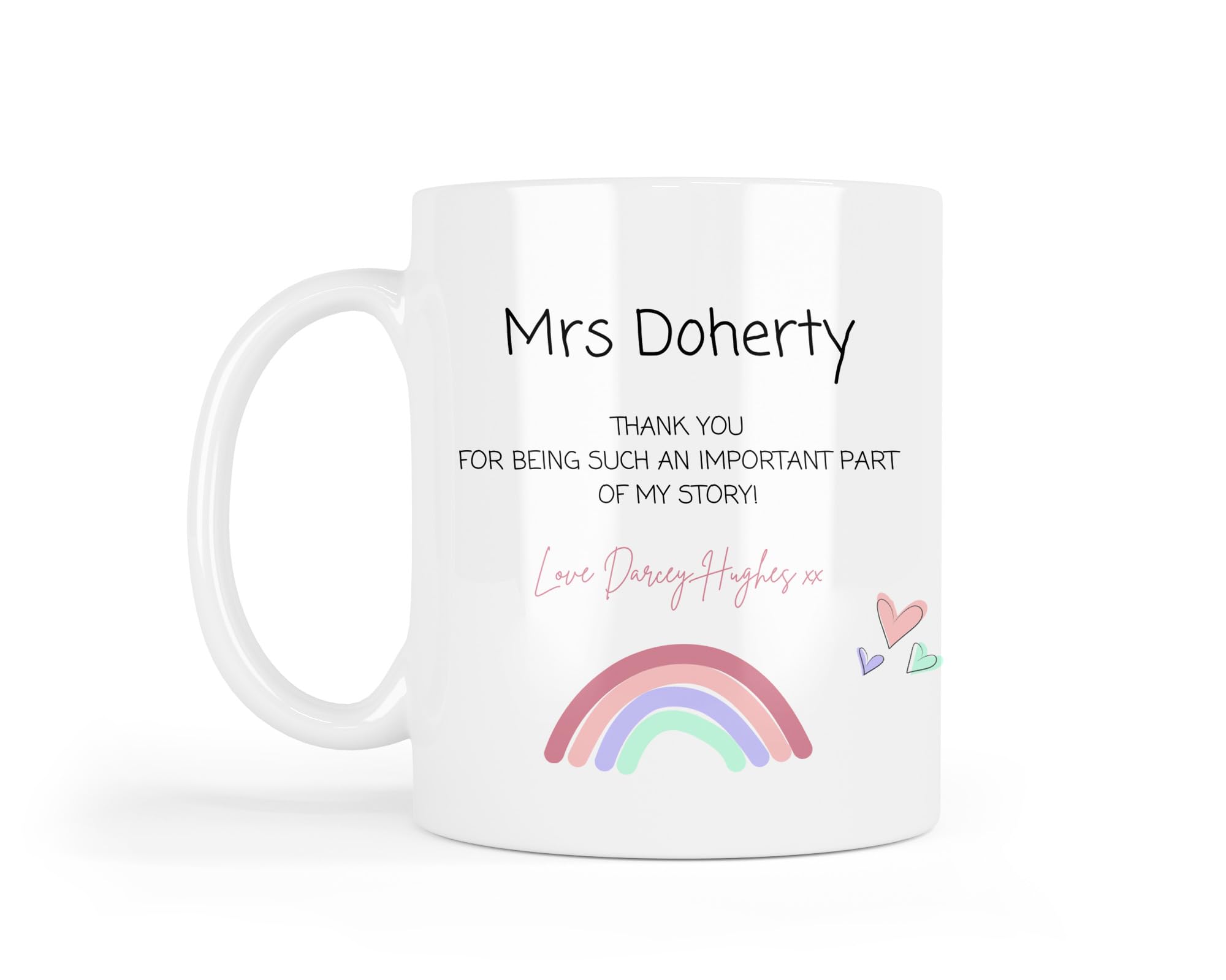 UNIQUEPGIFTS Personalised Teacher Mug, Nursery Teacher Gift - Key Worker, Childminder, End of Year, First Day of School - 11 Oz White Ceramic Mug