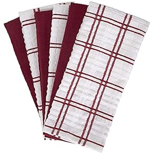 Dish Towel 16"x26" | Red Windowpane Design | Kitchen Hand Towels, Large Tea Towel Set | Dish Towels for Kitchen | Natural Ring Spun Cotton Dish Towel | Soft, Highly Absorbent | 400 GSM – 6 Pack Dish Towel 16×26 Red Windowpane Design Kitchen Hand Towels Large Tea Towel Set Dish Towels for Kitchen Natural Ring Spun Cotton Dish Towel Soft Highly Absorbent 400 GSM–6 Pack