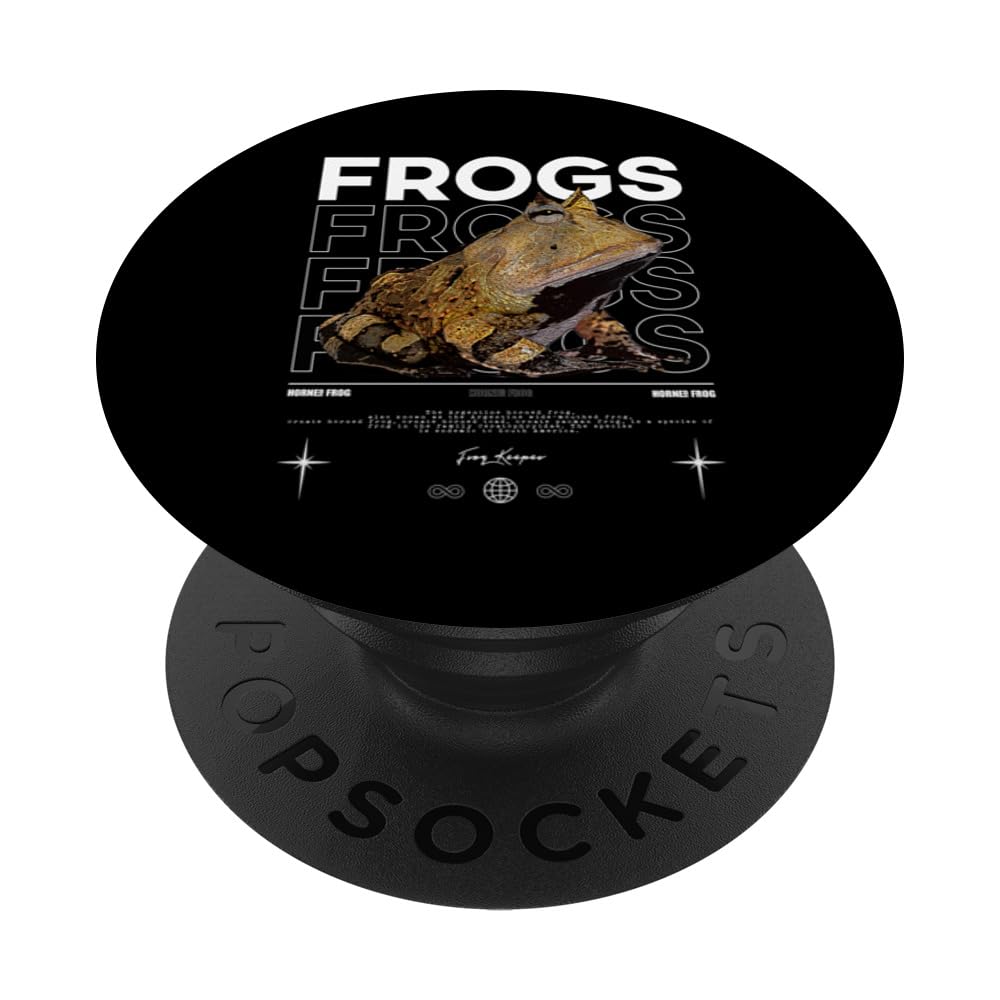 Horned Frog Streetwear Frog Keeper PopSockets Swappable PopGrip, Black