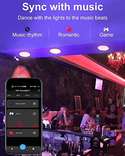 4Pack Led Smart Recessed Lighting 6 Inch, 2700K-6500K+Rgbcw Color Changing Led Downlight, 12W 1200Lm Dimmable Retrofit Led Can Light, Cri90+Downlight Compatible With Alexa/Google, Wet Location Rated #TOP5