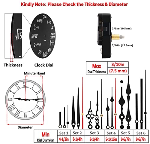 Stflybro 2 Non Ticking Clock Movements With 6 Pack Different Size Clock Hands, Diy Repair Parts Replacement, Battery Operated #TOP4