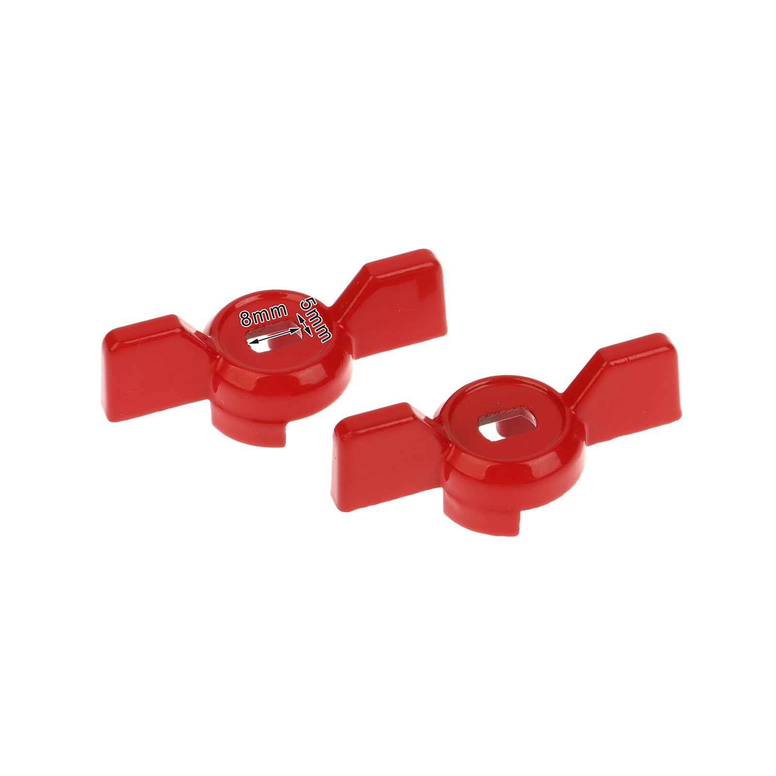 Set di Maniglie per Valvole in Alluminio a 2 Pezzi, Maniglia a Farfalla Rossa per Valvole a Sfera, Accessorio per Chiave a Dadi