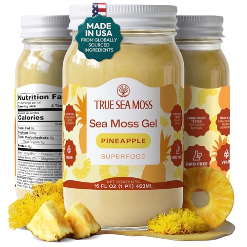 True Sea Moss – Sea Moss Gel – Pineapple, Pack of 1 (Labels may Vary)