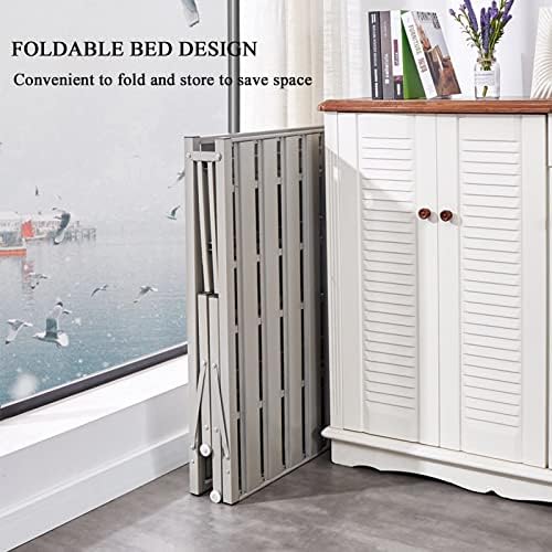 Portable Folding Adult Bed,Adult Folding Bed, Folding Bed Frame, Mattress Foundation, Underbed Storage Space, Anti-Slip Support, for Spare Bedroom&Office (Size:30 * 77inch)