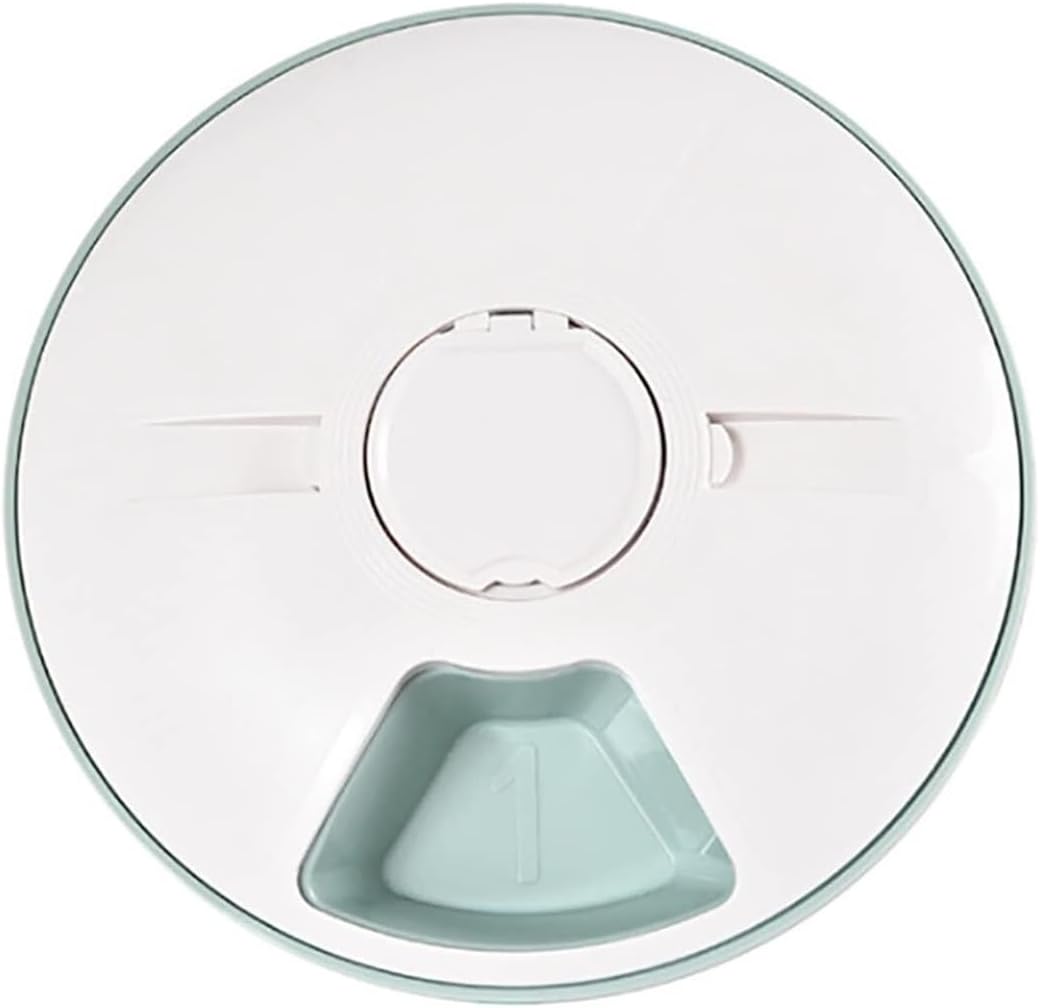 Automatic Pet Feeder with 6 Meal Trays - Programmable Timer for Dry/Wet Food, 24-Hour Scheduling for Dogs and Cats(A)