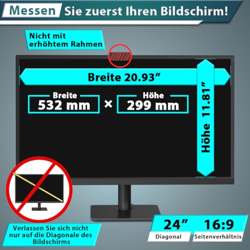 [Pacote com 2] Tela de privacidade de computador de 24 polegadas para monitor widescreen 16:9, prote