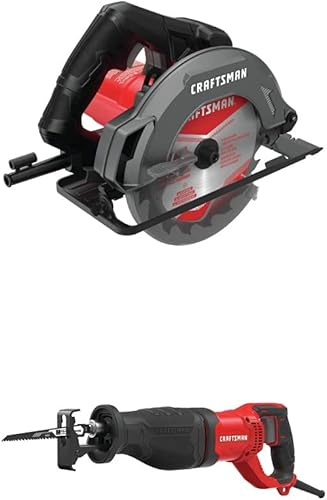 Miniatura 5 de CRAFTSMAN Sierra recíproca, 7.5 amperios con kit de herramientas oscilantes, 3 amperios, 14 piezas (CMES300 y CMEW400)