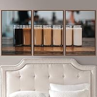 3 Piece Framed Canvas Wall Art Tea Canvas Prints Home Artwork Decoration for Living Room,Bedroom - 16