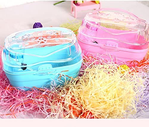 Portable Carrier Hamster Carry Case Cage with Water Bottle Travel&Outdoor for Hamster Small Animals (Pink)