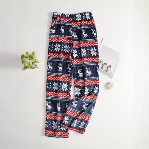 Womens Pajama Pants Flannel Christmas Printed Casual Pants with Pockets - image 2