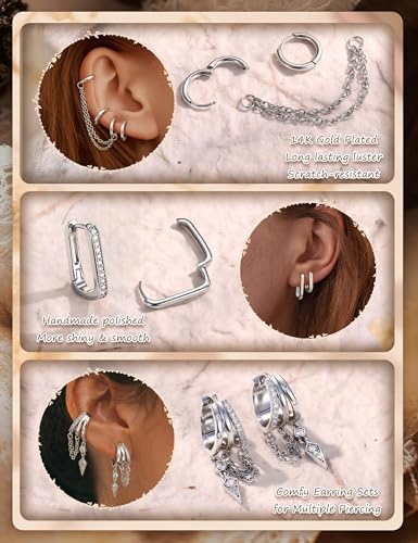 SLLAISS 5 Paires Piercing Acier Chirurgical Oreille Boucles d’Oreilles – vue 4