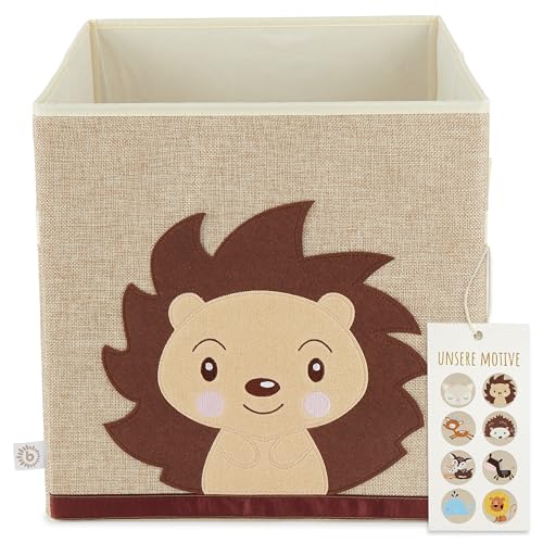 BIECO Boite de Rangement Enfant | Motif Hérisson Piksi 36L Pliable | 33x33x33 | Coffre à Jouets pour Étagère Kallax | Cube Rangement Meuble Rangement Jouet...
