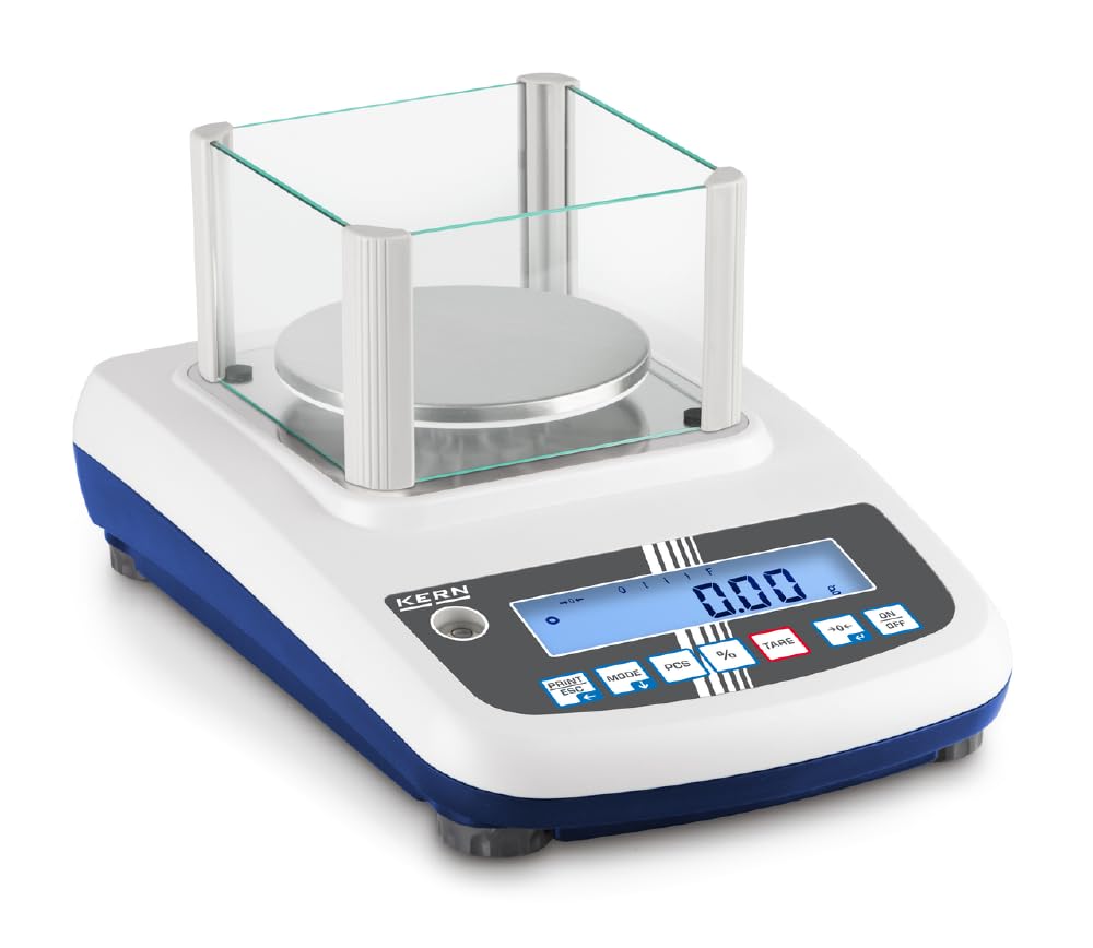 Kern PFB 600-2 - Balance de précision à affichage rapide désormais, Portée [Max]: 600 g, Lecture [d]: 0,01 g, Plateau de pesée: Ø 120 mm (Inox), Paravent de protection