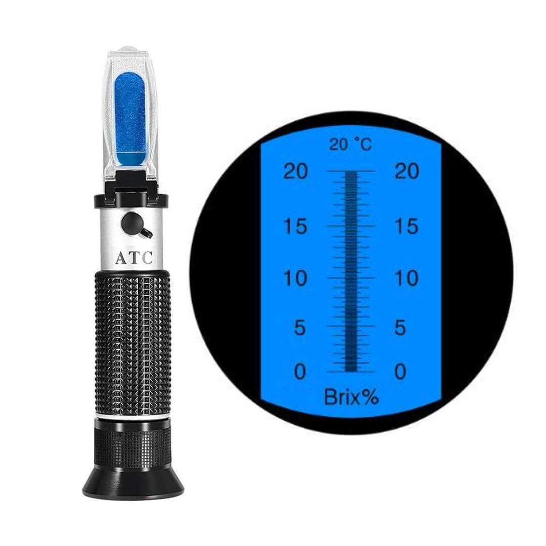 Erma Professional Brix Refractometer 0-20% Accurate Portable Meter Instruments Handheld Refractometer For Honey Beer Fruit Juice Sugar Meter With Automatic Temperature Compensation (B0D9QQ8CHN) Amazon Price History, Amazon Price Tracker