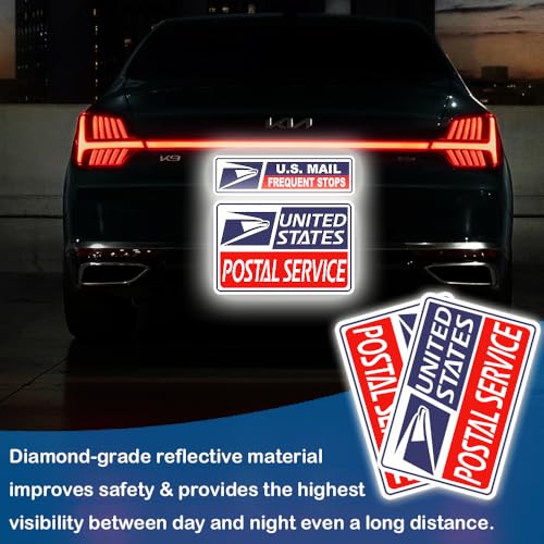 Image of 4 Pack Reflective Rural Mail Delivery Magnets, Professional U.S. Driver Magnetic Signs, Rural Delivery Carrier Magnets Decal Waterproof Magnetic Bumper Stickers - 30 Mil Thicknesses