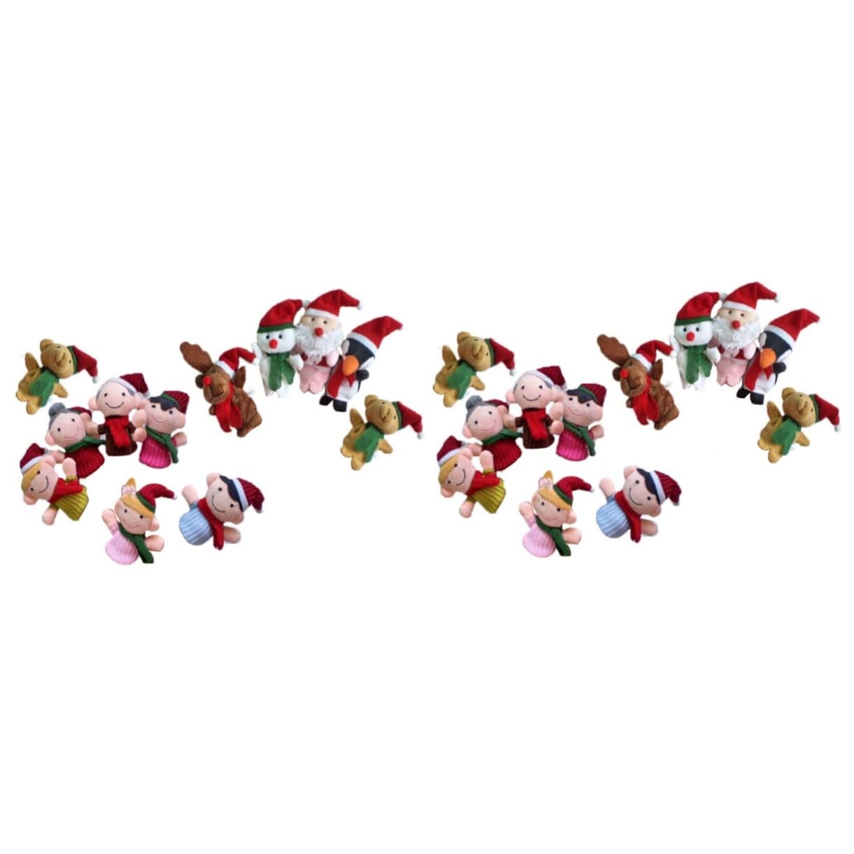Toyvian 22 Pz giocattoli per bambini marionette natalizie da dito imbottitura per calze di Natale giocattolo burattini bambola da dito per bambini bambola da dito di natale Cartone animato