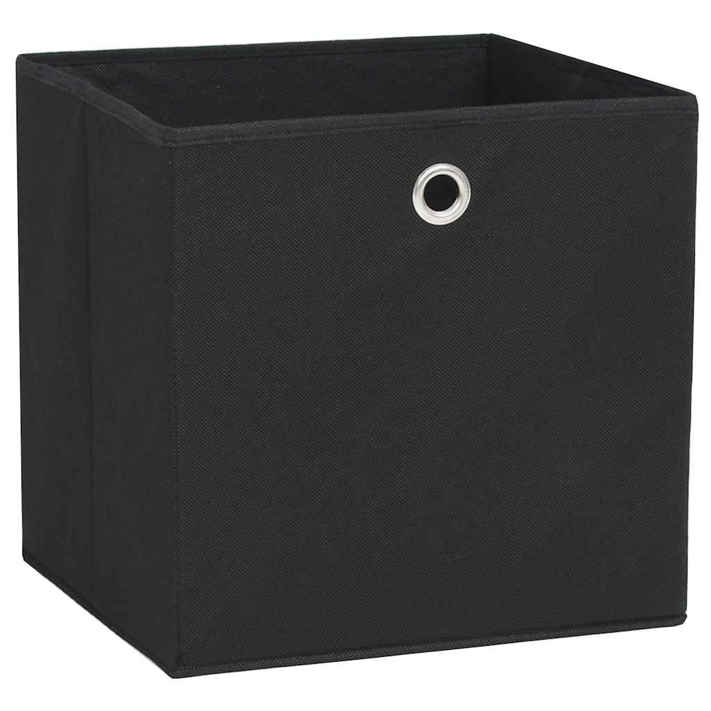 Cajas Almacenaje 4 uds Textil No Tejido 32x32x32 cm Negro