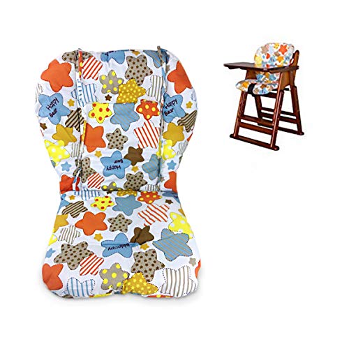Twoworld Coussin De Chaise Haute, Grande Poussette éPaissie/Voiture/Coussin De Coussin De SièGe De Chaise Haute Pour Coussin Protecteur De Coussin Respirant (ÉToiles ColoréEs) Cover