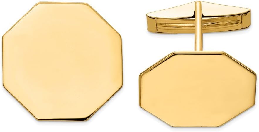 14K Yellow Gold Octagon Cuff Links
