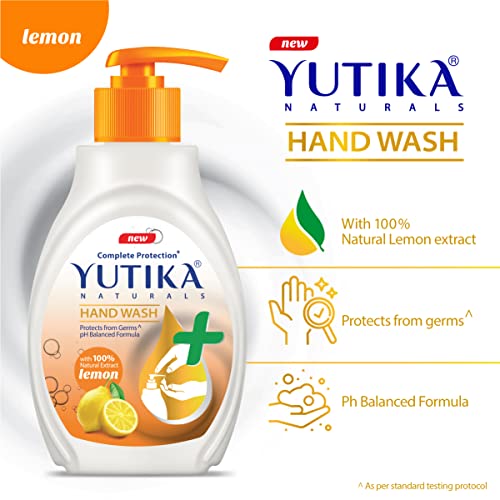 Image of Yuthika Hand Wash | Liquid Hand Wash with 100% Natural Lemon Extract | pH-Balanced Formula for Germ Protection | 500ml (Pack of 1)