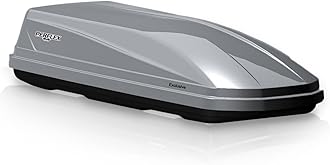 Perflex Exclusive Rooftop Cargo Box Carrier Large 17.7 Cubic Feet Car Top Mount Travel Luggage Storage, Dual Side Opening, 130 Lbs Weight Capacity, Extra Keys, Straps (Silver)