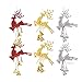 Produktbild TDCQ 6pcs Weihnachtsdeko Anhänger,Weihnachtsschmuck Elch,Christbaum Anhänger,Weihnachtsbaum Anhänger Set,Hängen Weihnachten Dekoration,Christbaum anhänger