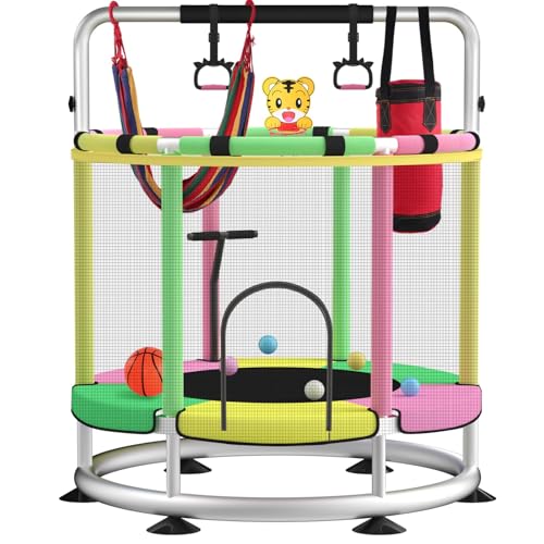 440lbs Blinworld Kindertrampolin mit Netz – 140 cm Mini-Trampolin für Kinder, 100 kg Belastung, Indoor Outdoor Trampolin mit...