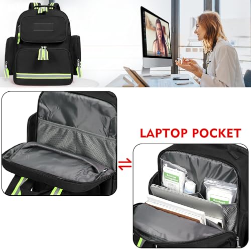 Image of Gatycallaty First Aid Backpack Emergency Medical Backpacks Empty Waterproof Survival Bags Trauma Bag for Nurses Home Car (Black)