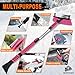 METOWARE 44" Ice Scraper and Snow Brush for Car Windshield, Extendable Heavy Duty Ice Remover with 360° Pivoting Head for SUV Truck, Ergonomic Grip, Pink