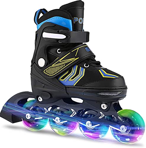 Inline Skates for Kids Adjustable Blade Skate for Women Outdoor Blades Roller Skates Boys Ages 8-12 Indoor Blades Roller Skates for Girls with Full Light Up Wheels