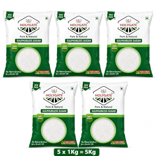 Image of Holygate Refined Sulphur-less Sugar 5 Kg (Pack of 5 x 1 Kg) | Pure & Hygienic | Fine Crystal Sugar | Premium Quality | HGSS-2