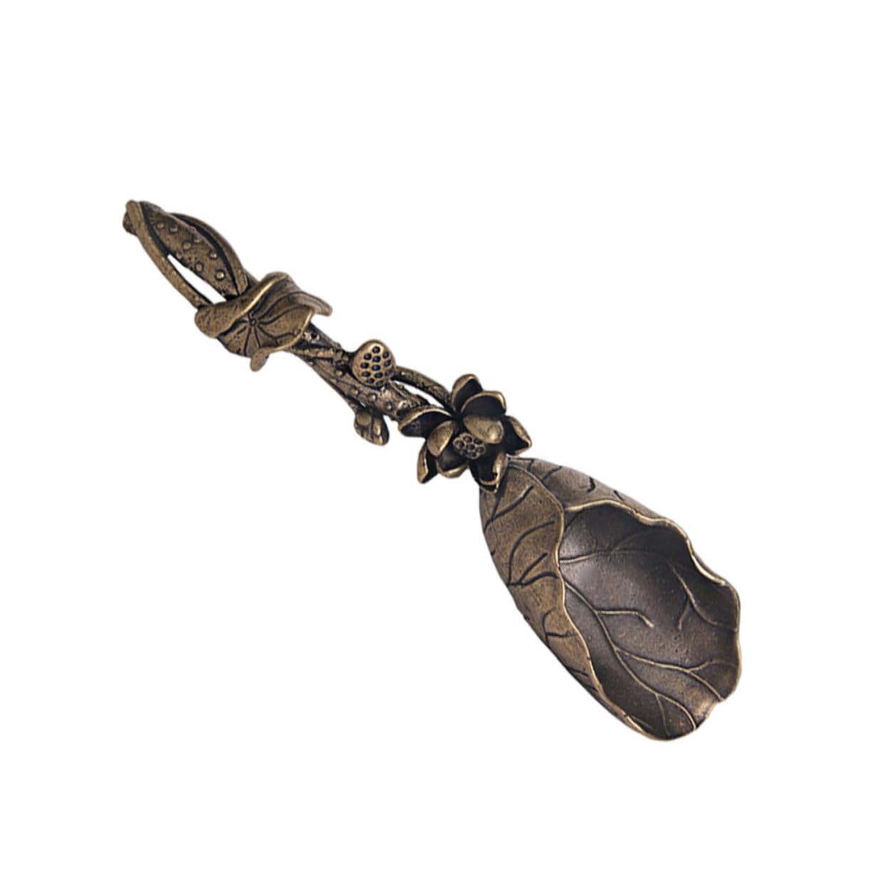 Ciieeo Tea Set Tea Shovel Ornament Tea Spoon Coffee Scooper Lotus-shaped Tea Scoop Table Tea Shovel Tea Scoop for Loose Tea Vintage Spoons Small Teaware Style Tea Shovel Brass