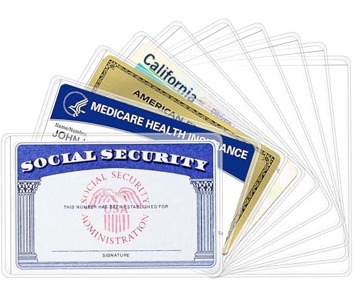 New Medicare Card Holder Protector Sleeves, Social Security Card Protector, 12 Mil Clear PVC Water...
